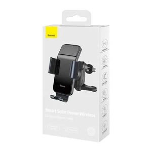 Автотримач Baseus Smart Solar Power Wireless Car Mount Electric Holder Black - Фото 4