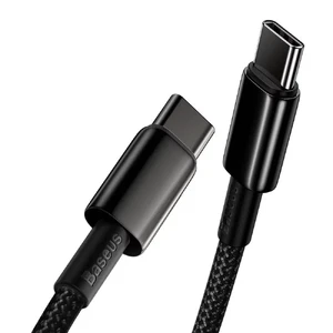 Нейлоновый кабель Baseus Tungsten Gold Cable Type-C to Type-C 100W (2m) - Фото 3