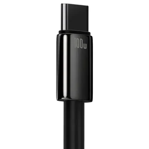 Зарядный кабель Baseus Tungsten Gold Fast Charging USB to USB-C 100W Black (1m) - Фото 3