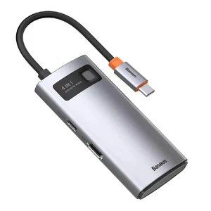 Хаб (адаптер) Baseus USB-C Metal Gleam Series 4-in-1 для MacBook | iMac | iPad CAHUB-CY0G - Фото 1
