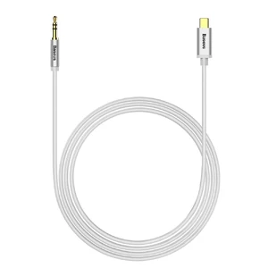 Кабель Baseus Yiven M01 USB-C to Mini-Jack 3.5mm White 1.2m CAM01-02 - Фото 1