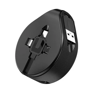 Кабель-рулетка Baseus Waterdrop Scaling 3-in-1 USB to Micro-USB | USB Type-C | Lightning Black - Фото 3