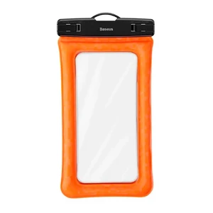 Универсальный водонепроницаемый чехол Baseus Waterproof Bag Orange для смартфонов до 6" - Фото 2