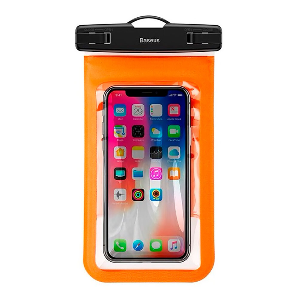 Универсальный водонепроницаемый чехол Baseus Waterproof Bag Orange для смартфонов до 5.9"
