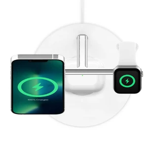 Беспроводное зарядное устройство Belkin 3-in-1 Boost Charger Pro with MagSafe 15W White для iPhone | AirPods | Apple Watch (2022) - Фото 2