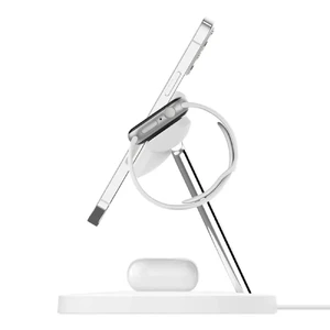 Беспроводное зарядное устройство Belkin 3-in-1 Boost Charger Pro with MagSafe 15W White для iPhone | AirPods | Apple Watch (2022) - Фото 4