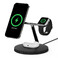 Док-станция Belkin 3 in 1 Wireless Charger with MagSafe Black для iPhone | Apple Watch | AirPods WIZ009ttBK/WIZ009VFBK - Фото 1