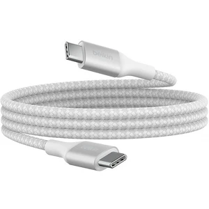 Нейлоновий кабель Belkin Boost USB-C to USB-C для швидкої зарядки PD3.1 240W (1m) White