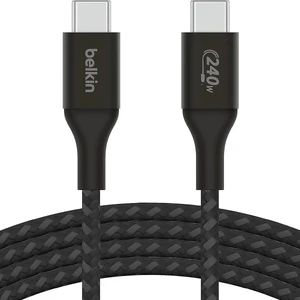 Нейлоновый кабель Belkin Boost USB-C to USB-C для быстрой зарядки PD3.1 240W (2m) Black - Фото 2