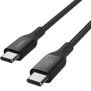 Нейлоновый кабель Belkin Boost USB-C to USB-C для быстрой зарядки PD3.1 240W (2m) Black - Фото 3
