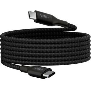 Нейлоновий кабель Belkin Boost USB-C to USB-C для швидкої зарядки PD3.1 240W (2m) Black