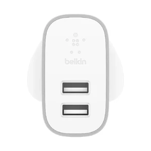 Зарядний пристрій Belkin Wall Charger Dual USB Silver 24W + EU адаптер - Фото 2