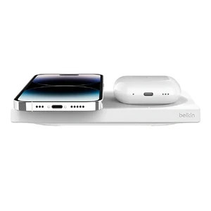 Беспроводная быстрая зарядка 2в1 с MagSafe Belkin BoostCharge Pro White для iPhone/AirPods, 15 Вт - Фото 3