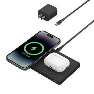 Беспроводная быстрая зарядка 2в1 с MagSafe Belkin BoostCharge Pro Black для iPhone/AirPods, 15 Вт - Фото 6