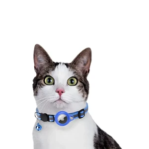 Нашийник для котів та собак з тримачем Apple AirTag та дзвіночком | iLoungeMax Cat Bell Collar Blue - Фото 2