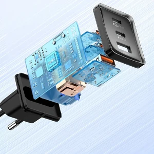 Быстрое зарядное устройство Mcdodo Dichromatic GaN 5 2xUSB-C + USB-A 67W Black - Фото 6