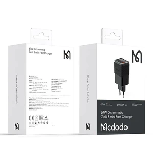 Быстрое зарядное устройство Mcdodo Dichromatic GaN 5 2xUSB-C + USB-A 67W Black - Фото 4