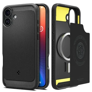 Чорний чохол MagSafe Spigen Rugged Armor для iPhone 16 Plus - Фото 15