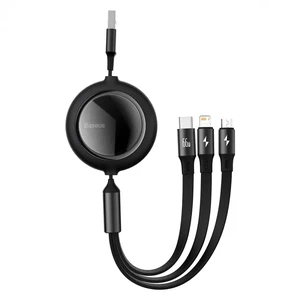 Зарядный кабель USB для быстрой зарядки 3в1 Baseus Retractable 66W Lightning, micro USB, USB-C (1 m) CAMJ010101 - Фото 1