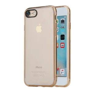 Пластиковый чехол ROCK Pure Series Transparent Gold для iPhone SE 3 | SE 2 | 8 | 7  - Фото 1