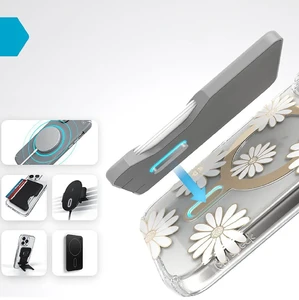 Прозорий біло-золотий чохол Speck Presidio Lux ClickLock MagSafe для iPhone 16 Pro - Фото 2