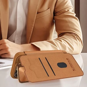 Бронзовий чохол-книжка з захистом камери Nillkin Qin для iPhone 16 Pro - Фото 6