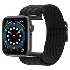 Чорний нейлоновий ремінець Spigen Band Lite Fit Black для Apple Watch Series 6 | 5 | 4 | SE (44mm) - Фото 5