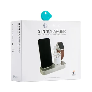 Док-станція CoteetCI 3 in 1 Multifunction Charging Stand Silver для Apple Watch | iPhone | AirPods - Фото 3