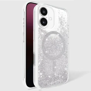 Серебряный блестящий чехол Case-Mate Waterfall MagSafe для iPhone 16 - Фото 12