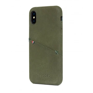 Кожаный чехол с отделением для карт Decoded Back Cover Olive Green для iPhone X | XS - Фото 3