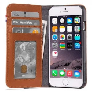 Кожаный чехол-книжка Decoded Wallet Case Brown для iPhone SE 3 | SE 2 | 8 | 7 | 6s | 6 - Фото 3