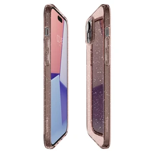 Прозорий чохол Spigen Liquid Crystal Glitter Rose Quartz для iPhone 15 - Фото 3