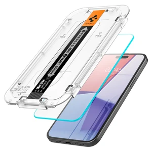 Защитное стекло с рамкой для поклейки Spigen EZ FIT Glas.tR для iPhone 16 | 15 (2 шт.) - Фото 3