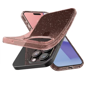 Прозорий чохол Spigen Liquid Crystal Glitter Rose Quartz для iPhone 15 Pro Max - Фото 3