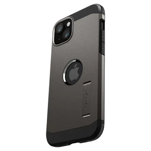 Противоударный чехол с подставкой Spigen Tough Armor (MagFit) Gunmetal для iPhone 15 - Фото 5