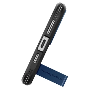 Противоударный чехол с подставкой Spigen Tough Armor (MagFit) Navy Blue для iPhone 15 Plus - Фото 2