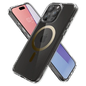 Прозрачный чехол с MagSafe Spigen Ultra Hybrid (MagFit) Gold для iPhone 15 Pro Max - Фото 2