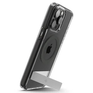 Прозрачный чехол с подставкой Spigen Ultra Hybrid S (MagFit) Graphite для iPhone 15 Pro Max - Фото 3