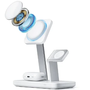 Док-станція 3-in-1 ESR Charging Station з MagSafe + CryoBoost охолодженням 25W для iPhone | AirPods | Apple Watch + EU адаптер - Фото 2
