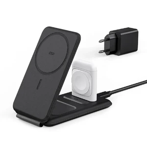 Портативная док-станция MagSafe ESR HaloLock 3-in-1 Travel Wireless Charging Set для iPhone AirPods | Apple Watch + EU адаптер - Фото 2