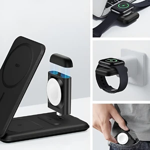 Портативная док-станция MagSafe ESR HaloLock 3-in-1 Travel Wireless Charging Set для iPhone AirPods | Apple Watch + EU адаптер - Фото 7