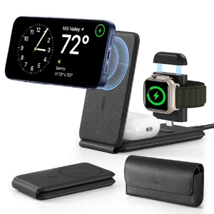 Портативная док-станция MagSafe ESR HaloLock 3-in-1 Travel Wireless Charging Set для iPhone AirPods | Apple Watch + EU адаптер - Фото 3