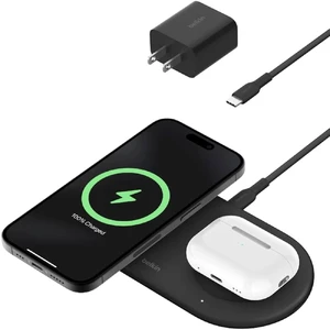 Док-станция MagSafe Belkin 2-в-1 BoostCharge Pro Charging Pad 15W с Qi2 для iPhone | AirPods - Фото 3