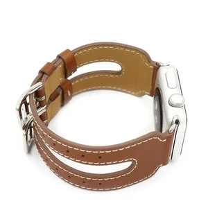 Шкіряний ремінець iLoungeMax Double Buckle Brown для Apple Watch Ultra 49mm | 45mm | 44mm | 42mm - Фото 2