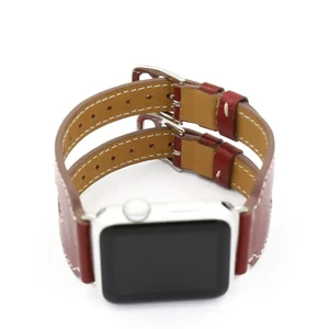 Шкіряний ремінець iLoungeMax Double Buckle Red для Apple Watch Ultra 49mm | 45mm | 44mm | 42mm - Фото 3