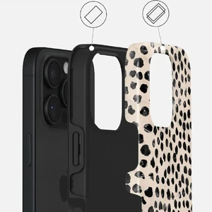 Чехол магнитный Burga Almond Latte для iPhone 16 Pro, бежевый с черными точками - Фото 3