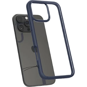 Прозрачный синий чехол Spigen Ultra Hybrid для iPhone 16 Pro Max - Фото 5