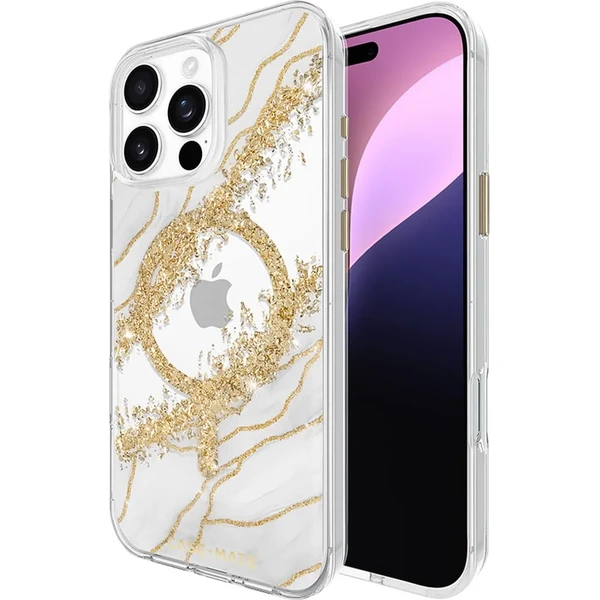 Мармуровий чохол зі золотими елементами Case-Mate Karat MagSafe для iPhone 16 Pro Max у Рівному