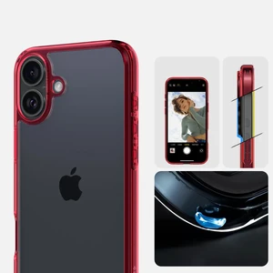 Прозорий червоний чохол Spigen Ultra Hybrid для iPhone 16 - Фото 5