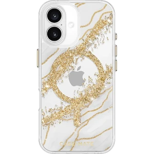 Мраморный чехол с золотыми элементами Case-Mate Karat MagSafe для iPhone 16 - Фото 2